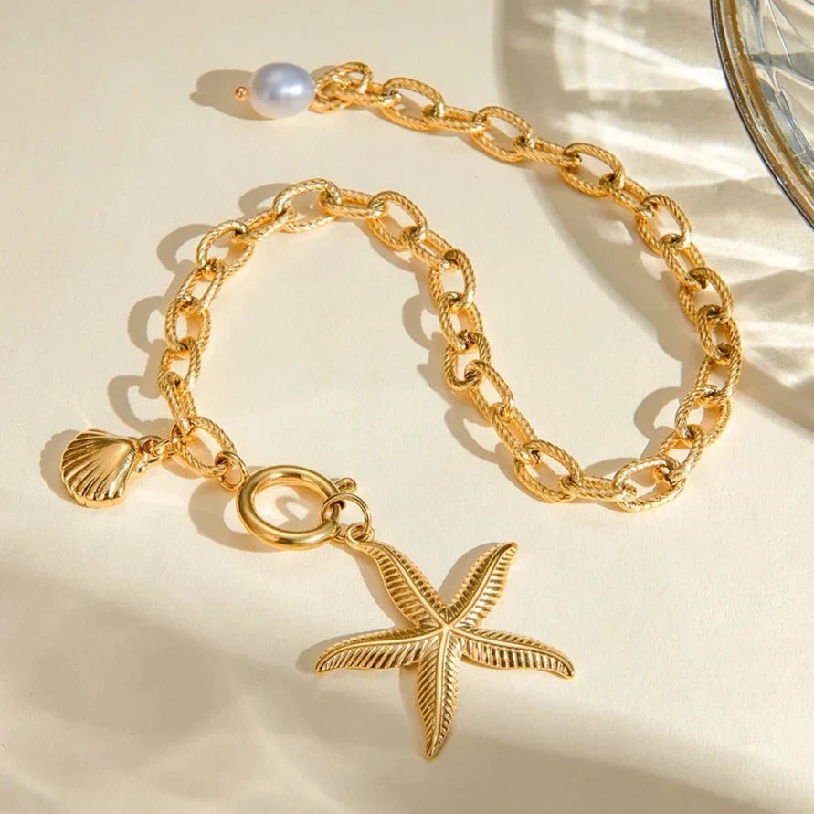 Nautilus Zoetwater Parel Charm Armband
