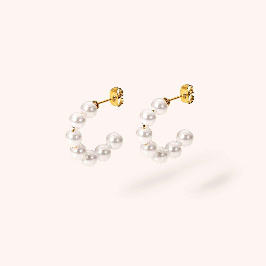 Nina Pearl Hoop Oorbellen