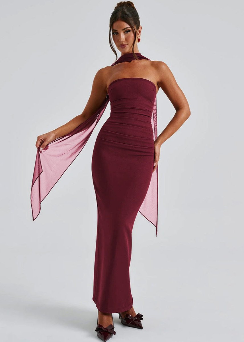 Scarlet Elegance Maxikleid