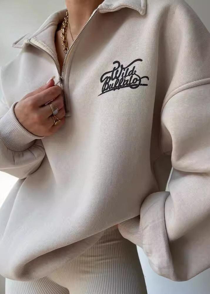 Wild Buffalo - Overmaatse Half-Zip Sweatshirt