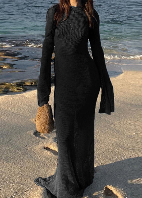 Azure Tide - Robe de plage en tricot transparent