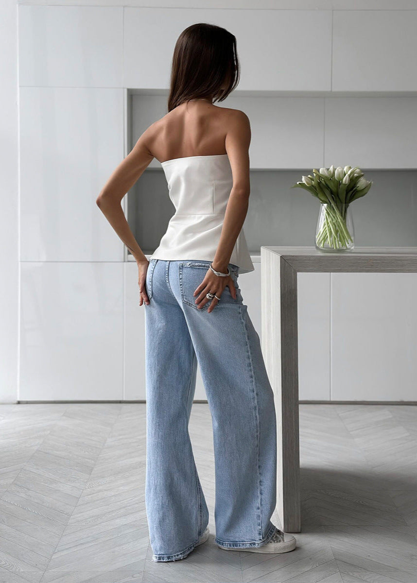 Opal Edge - Strapless Peplum Bustier Top