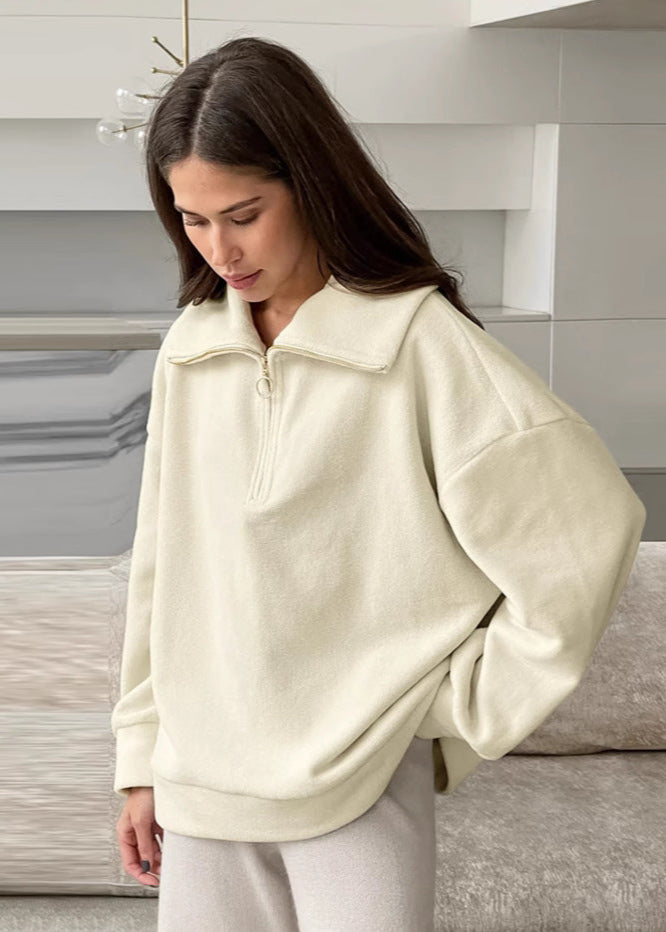 Pull-over en polaire à quart de zip confortable