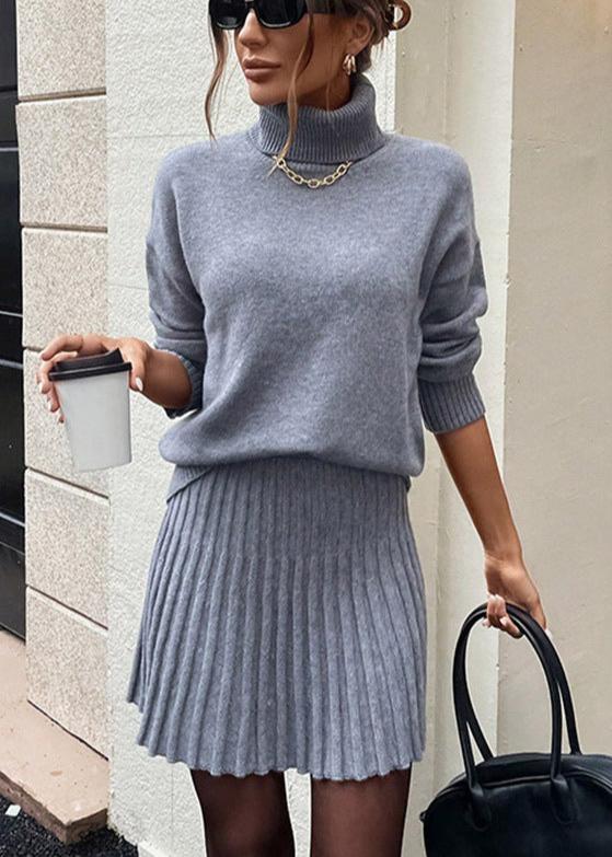 Ensemble pull en tricot Maeve et jupe plissée
