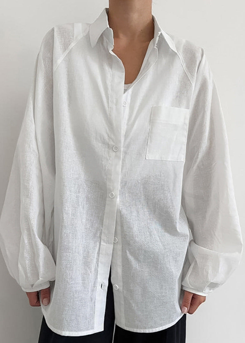 Elara - Chemise boutonnée en lin surdimensionnée