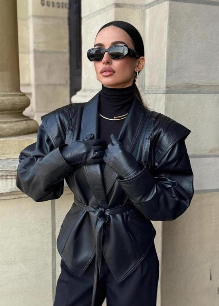 Ravena - Blazer en similicuir à lacets