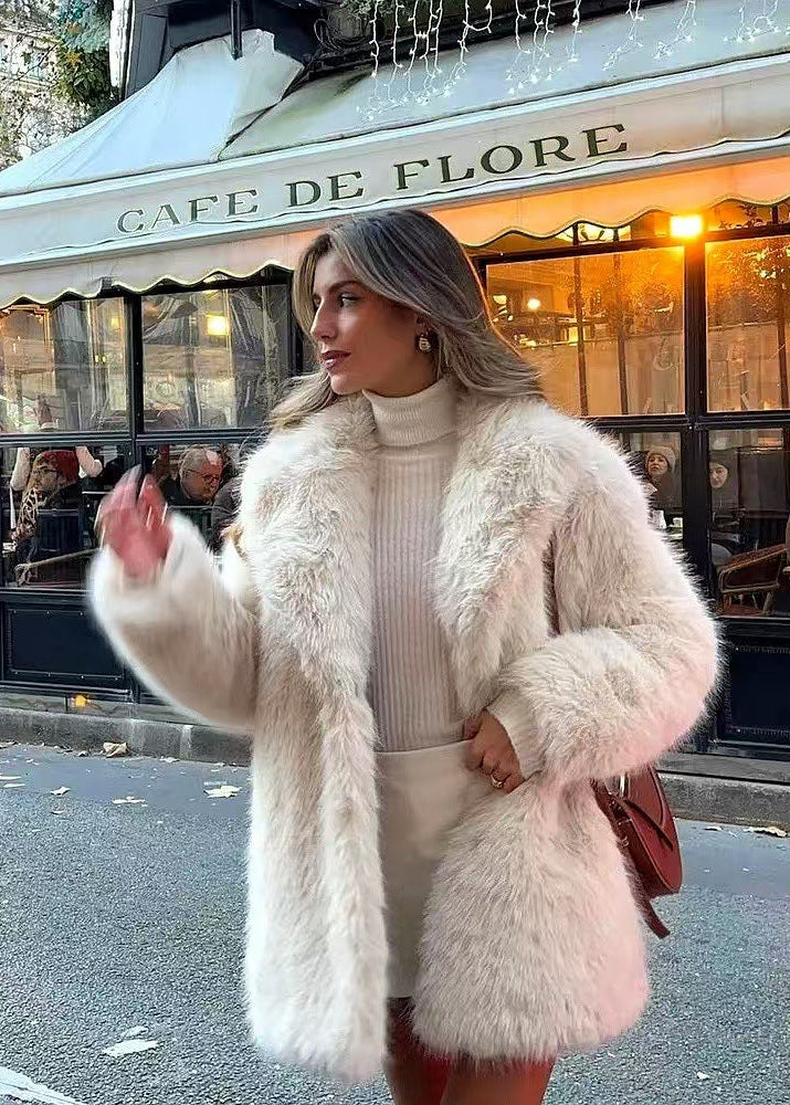 Ivory Plush Faux Fur Coat