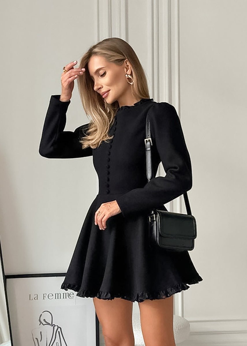 Robe Mini Boutonnée Élégance Intemporelle