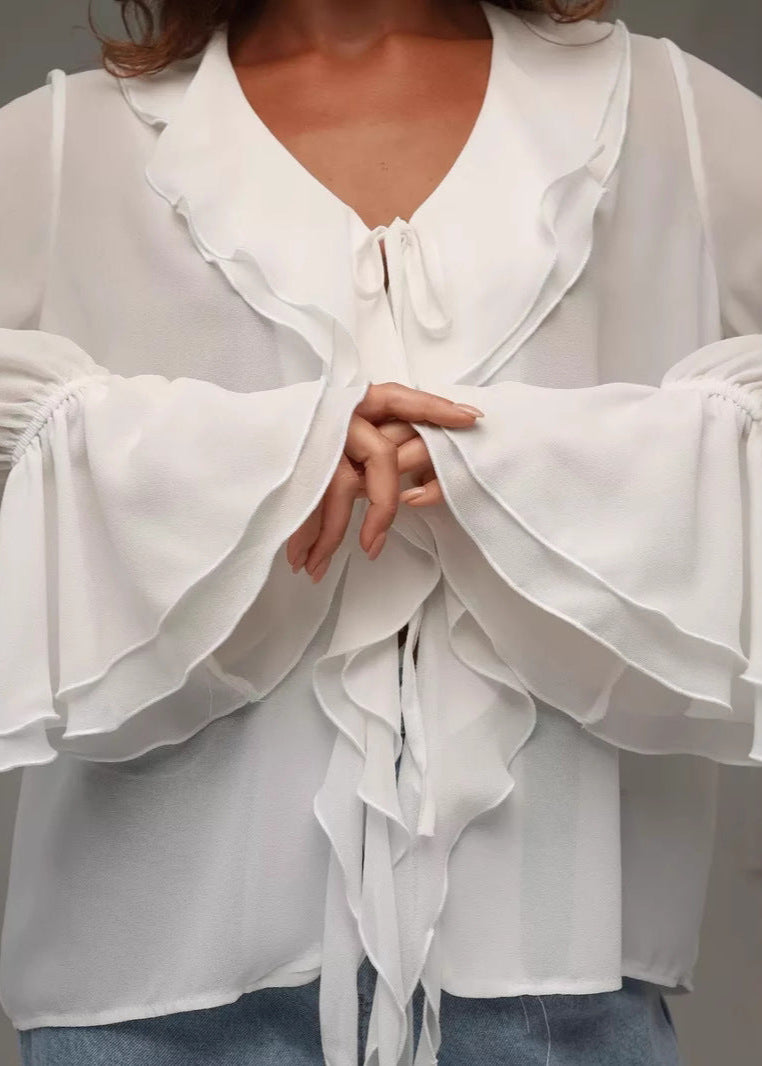 Seraphina - Blusa de gasa con volantes