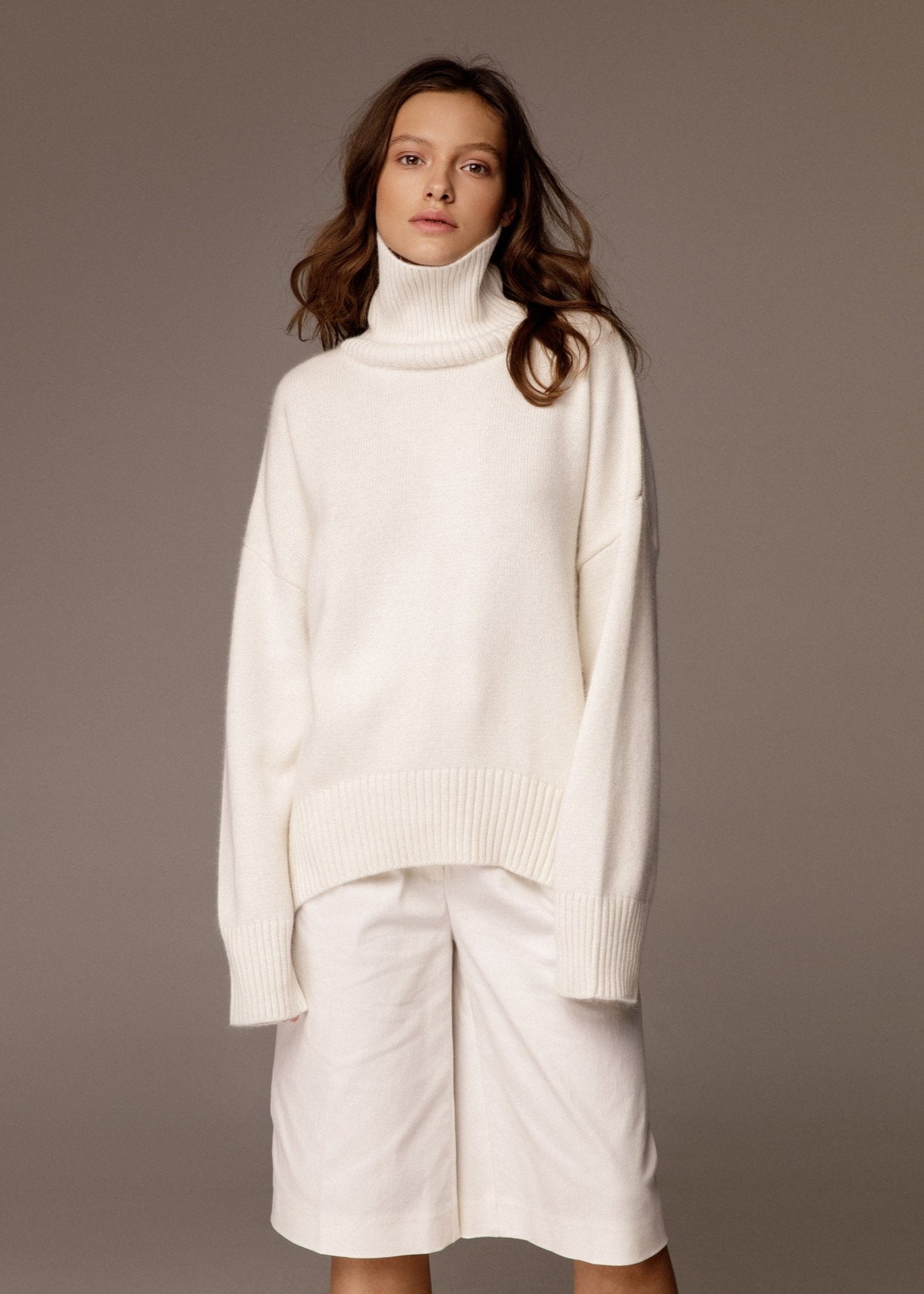 Pull Col Roulé Côtelé Luxe