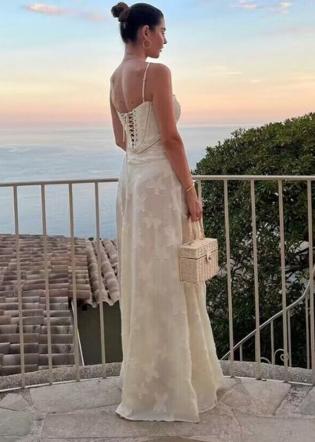 Celestine - Robe Maxi Fleurie à Bretelles Spaghetti