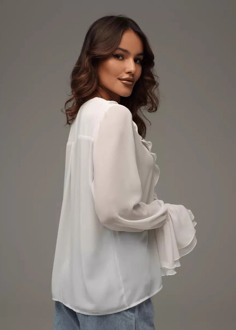 Seraphina - Blusa de gasa con volantes