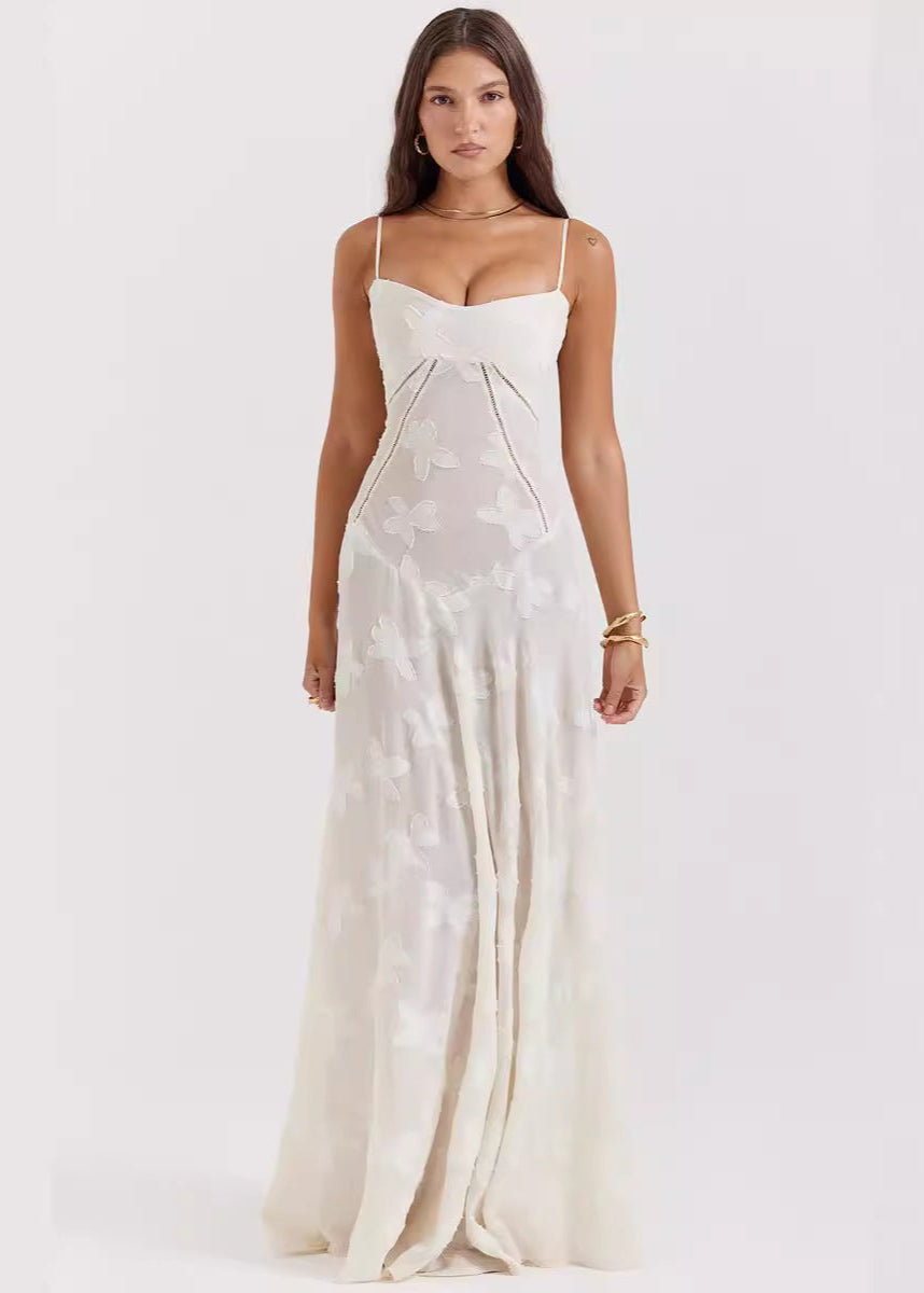 Celestine - Robe Maxi Fleurie à Bretelles Spaghetti
