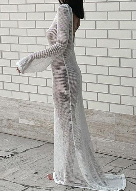 Azure Tide - Robe de plage en tricot transparent