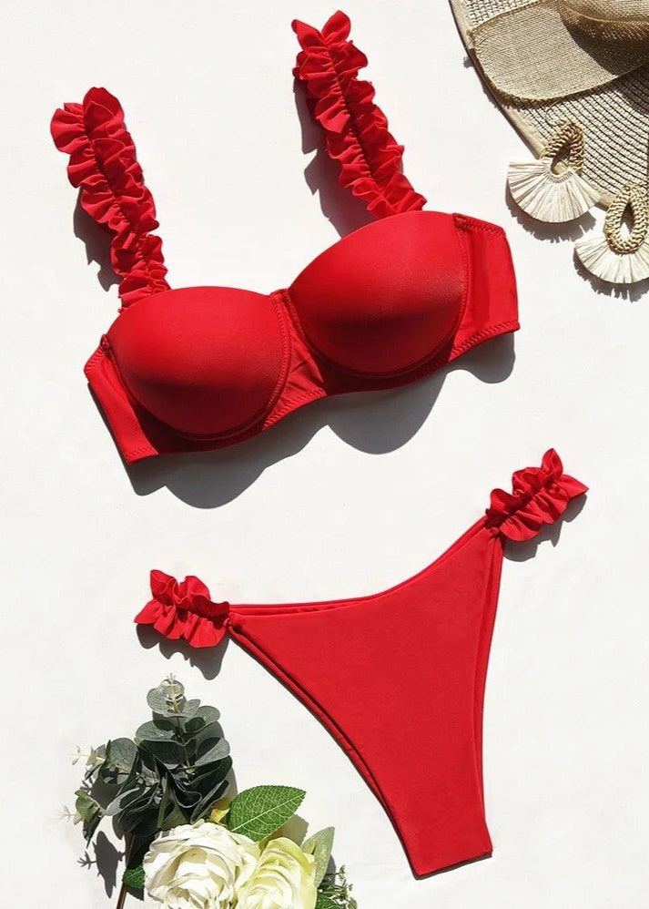 Bañador de una pieza con encanto Ruffle