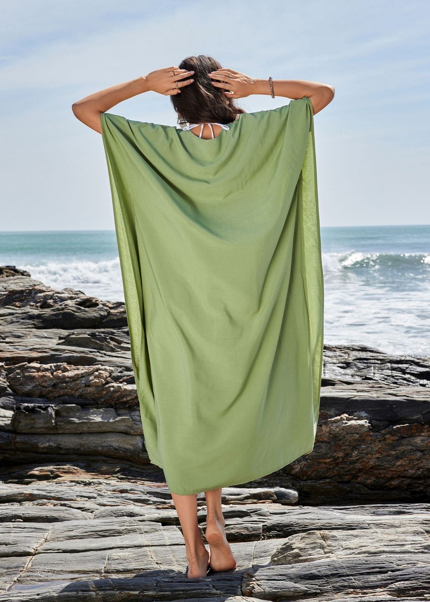 Oasis Serenity - Vestido Maxi Caftán Bordado