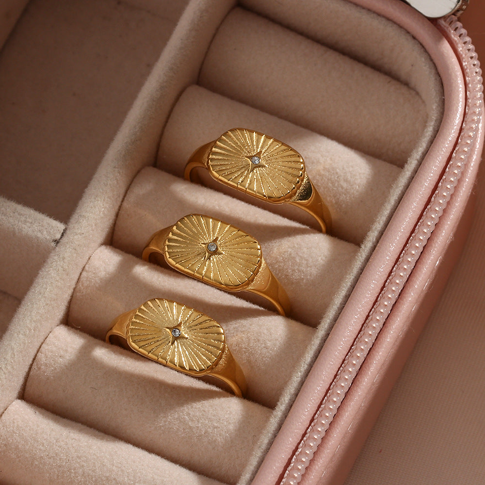 Solara Signet - Bague en Or Minimaliste