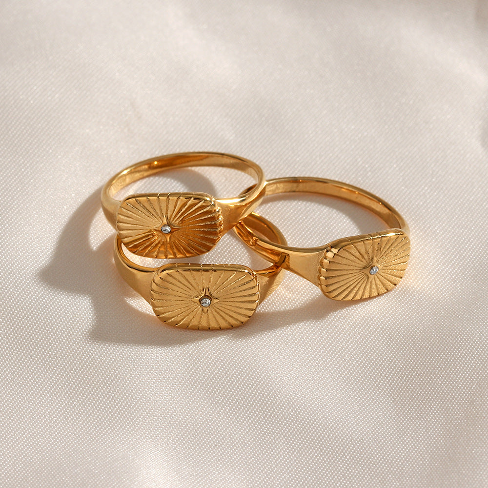 Solara Signet - Bague en Or Minimaliste