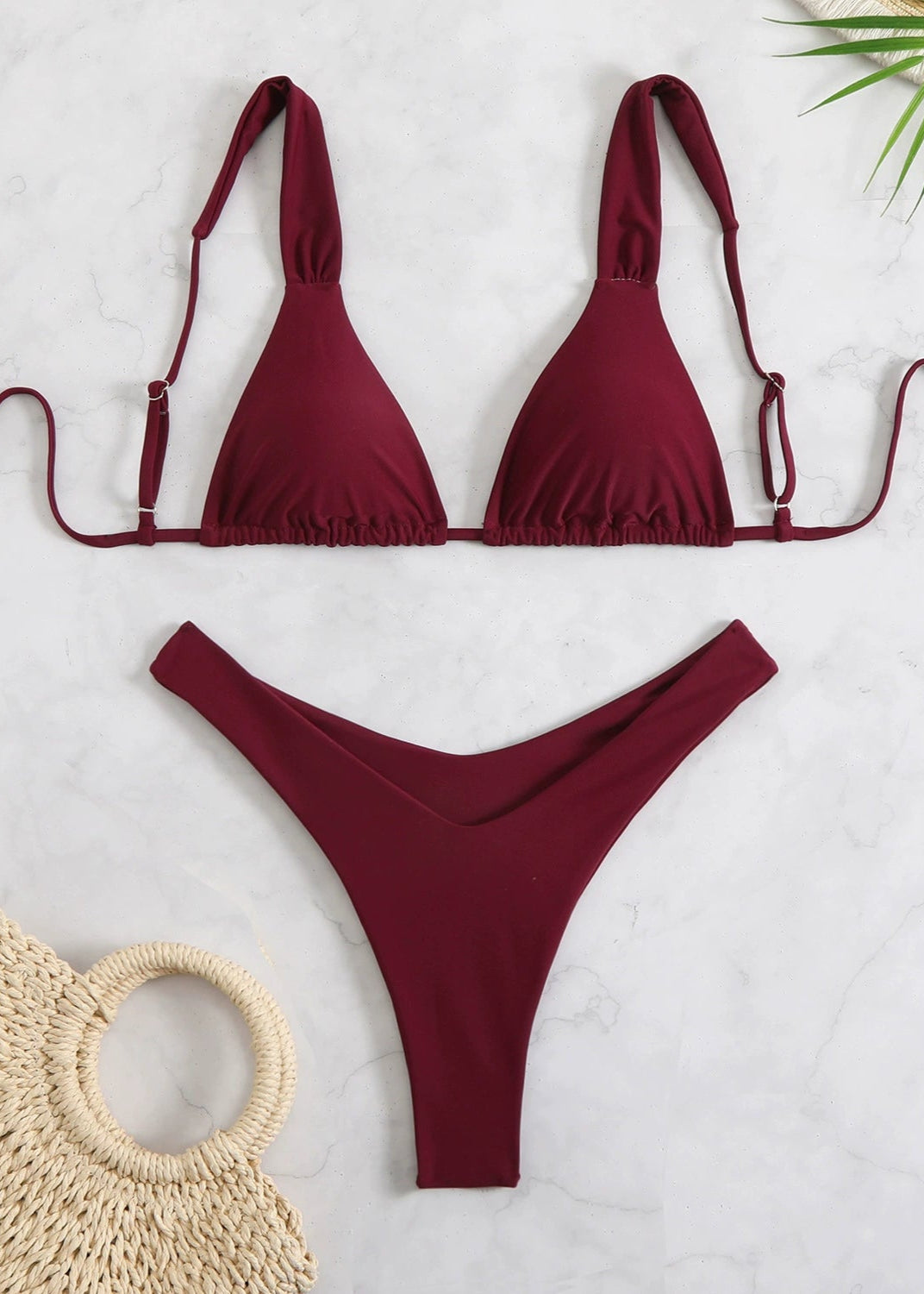 Bordeaux Heat - Ensemble Bikini Minimaliste
