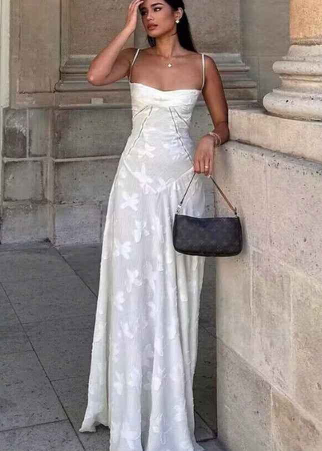 Celestine - Robe Maxi Fleurie à Bretelles Spaghetti