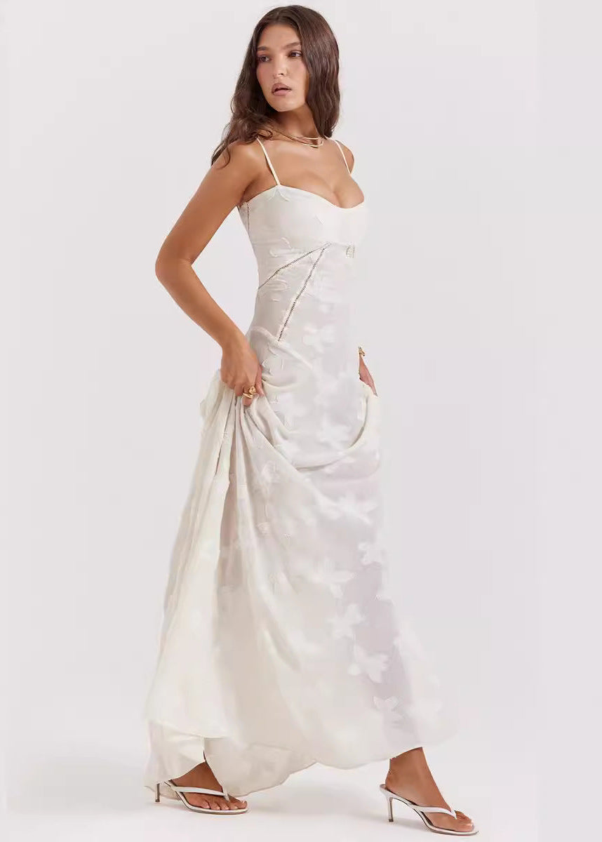 Celestine - Robe Maxi Fleurie à Bretelles Spaghetti