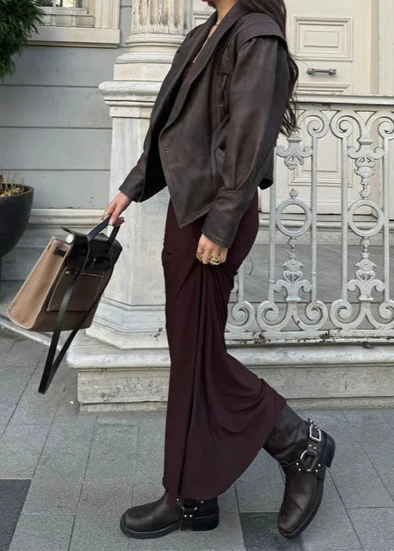 Rowan - Blazer en similicuir avec détails à lacets