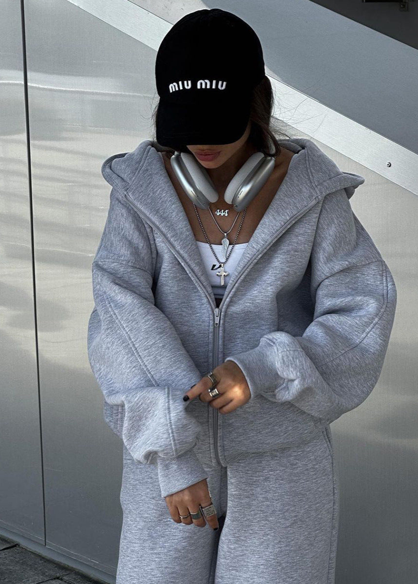 Urban Edge - Ensemble sweat à capuche zippé oversize et pantalon de survêtement