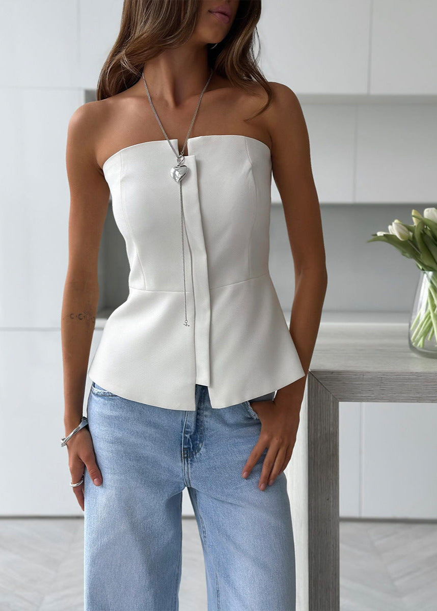 Opal Edge - Strapless Peplum Bustier Top