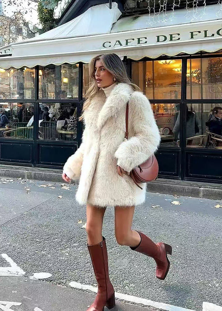 Ivory Plush Faux Fur Coat