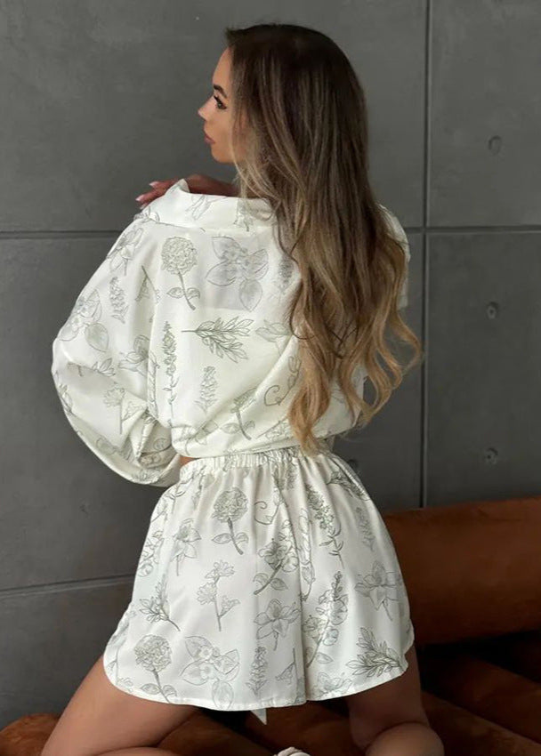 Flora - Zweiteiliges Blumen-Loungewear-Set