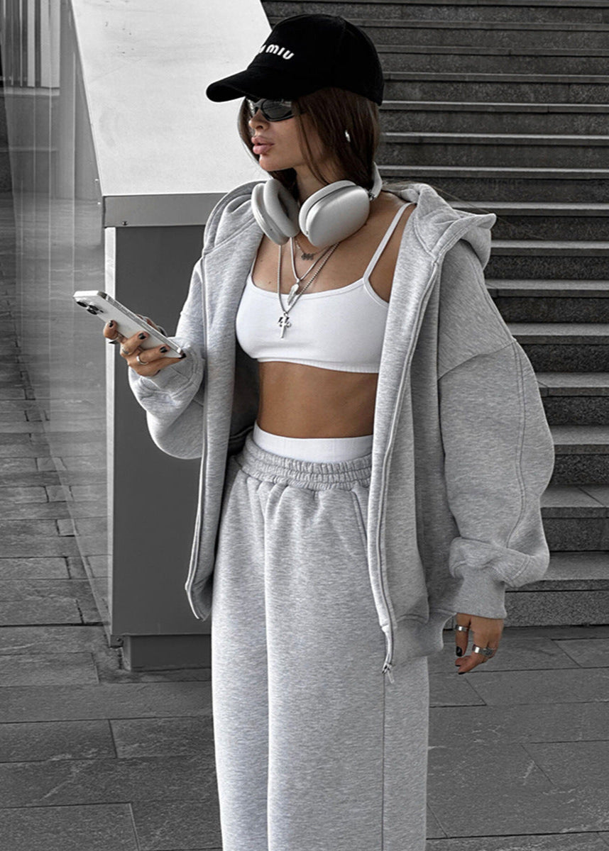 Urban Edge - Ensemble sweat à capuche zippé oversize et pantalon de survêtement