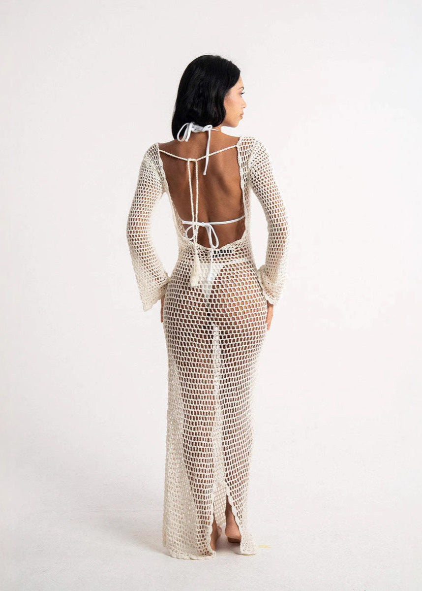Isla Cove - Open Rug Haak Maxi Cover-Up