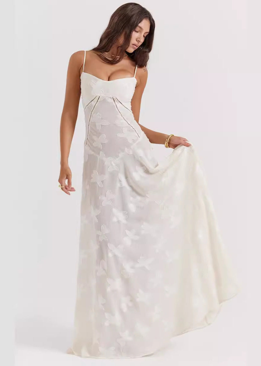 Celestine - Robe Maxi Fleurie à Bretelles Spaghetti