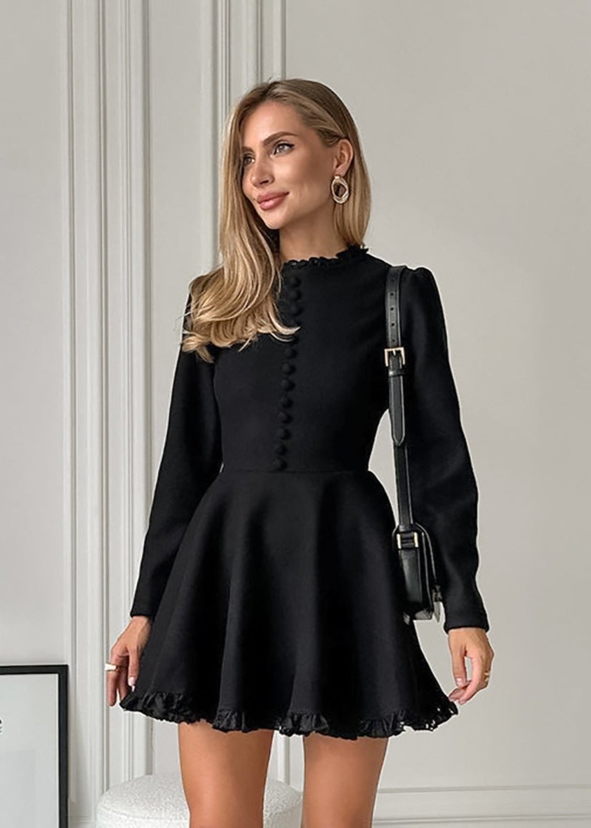 Robe Mini Boutonnée Élégance Intemporelle