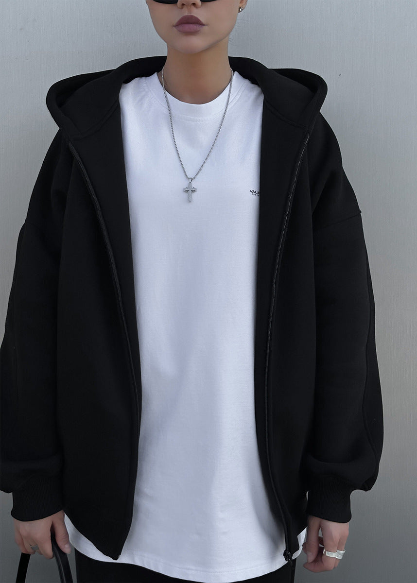 Urban Edge - Conjunto de sudadera con capucha y pantalones deportivos con cremallera de gran tamaño