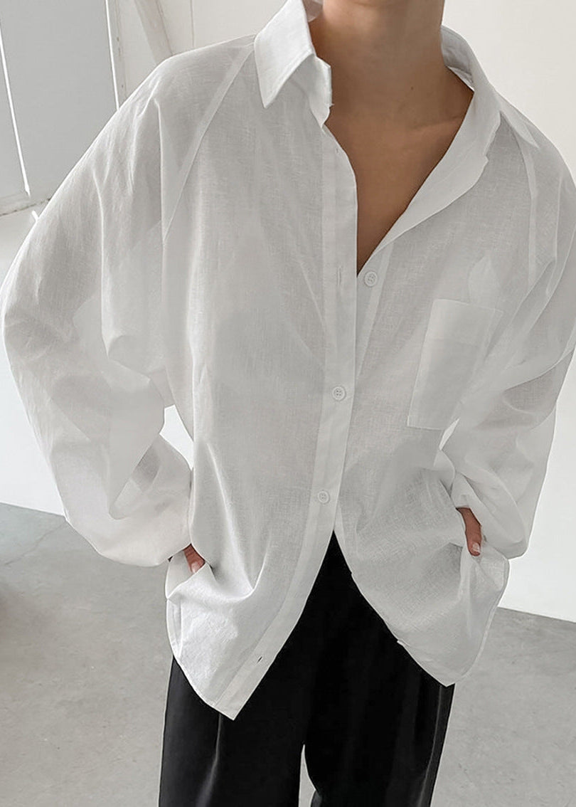 Elara - Chemise boutonnée en lin surdimensionnée