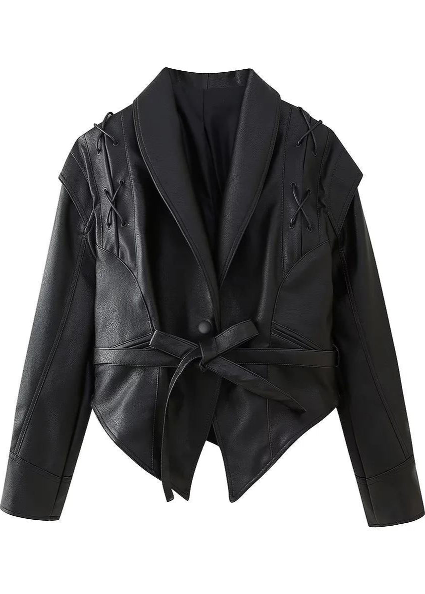 Ravena - Blazer en similicuir à lacets