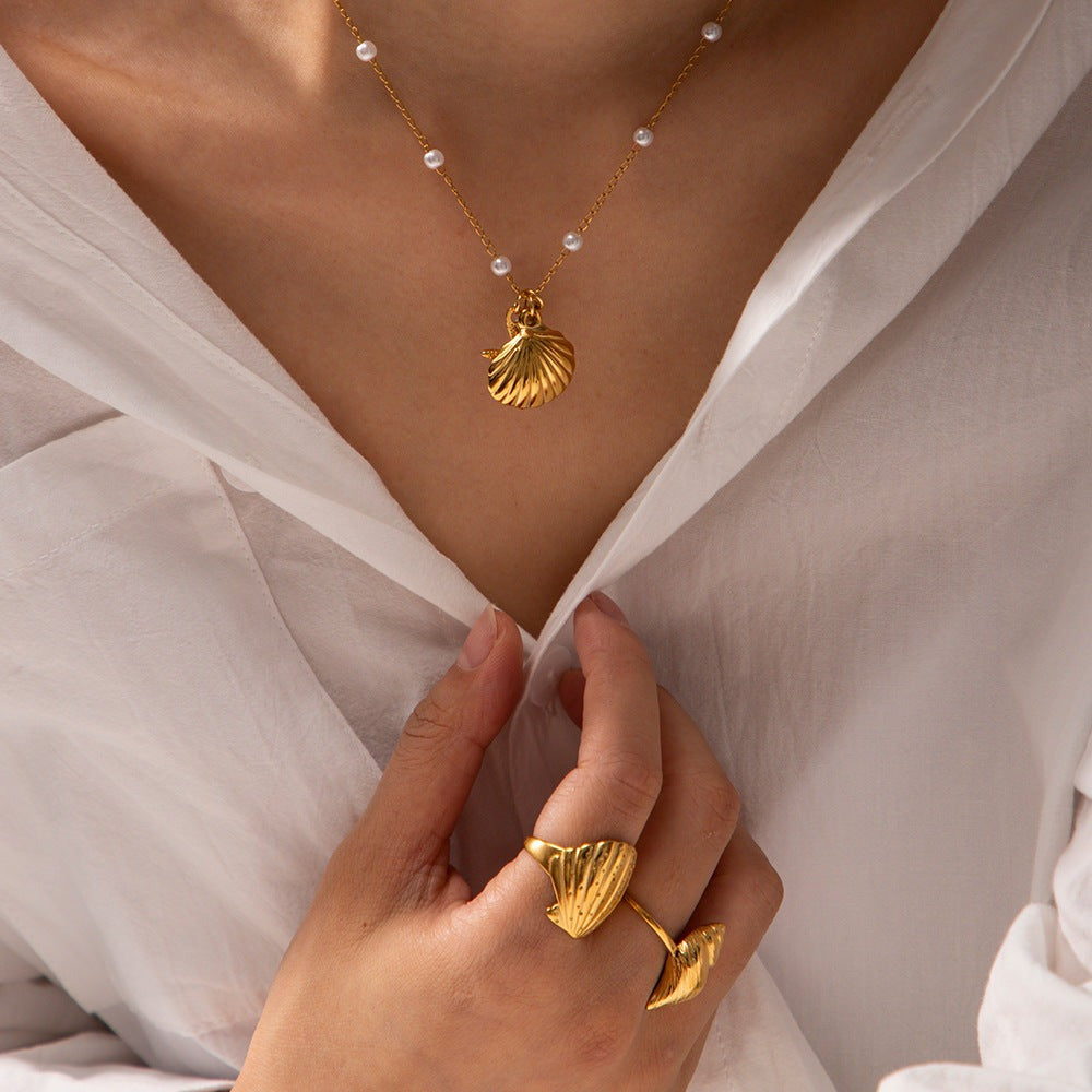 Collar con colgante de perla Oceana