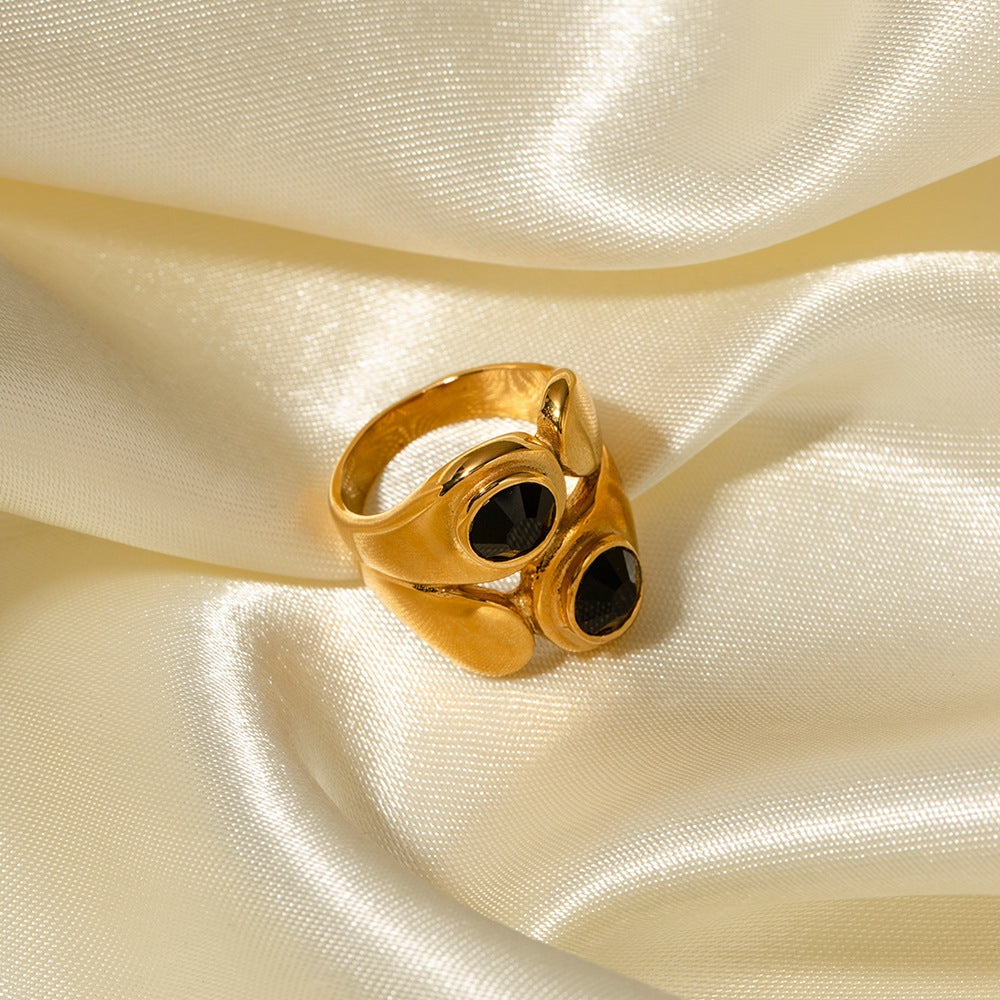 Onyx Duo Gouden Ring