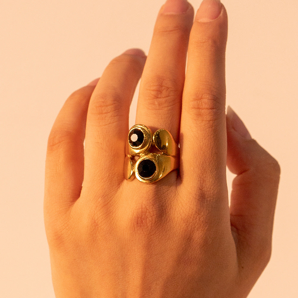 Onyx Duo Gouden Ring