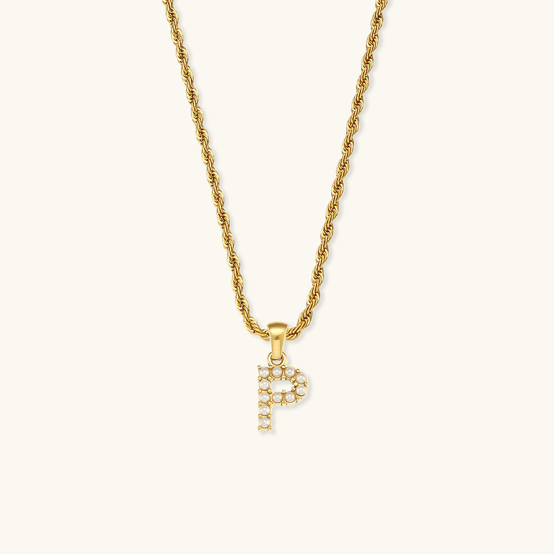 Collier Initial en Perle Aurora