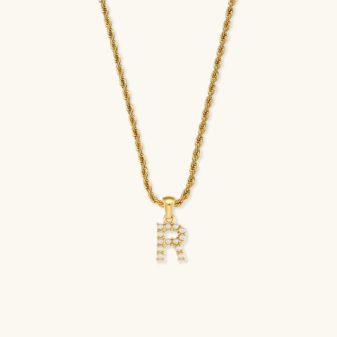 Collier Initial en Perle Aurora
