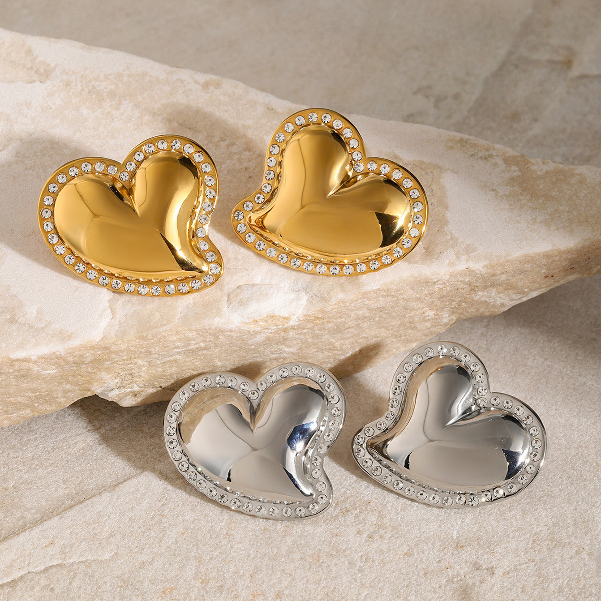 Boucles d'oreilles en or Cœur Radieux