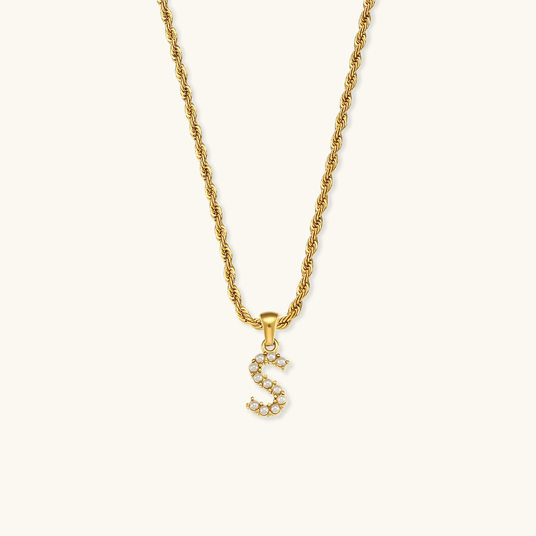 Collier Initial en Perle Aurora