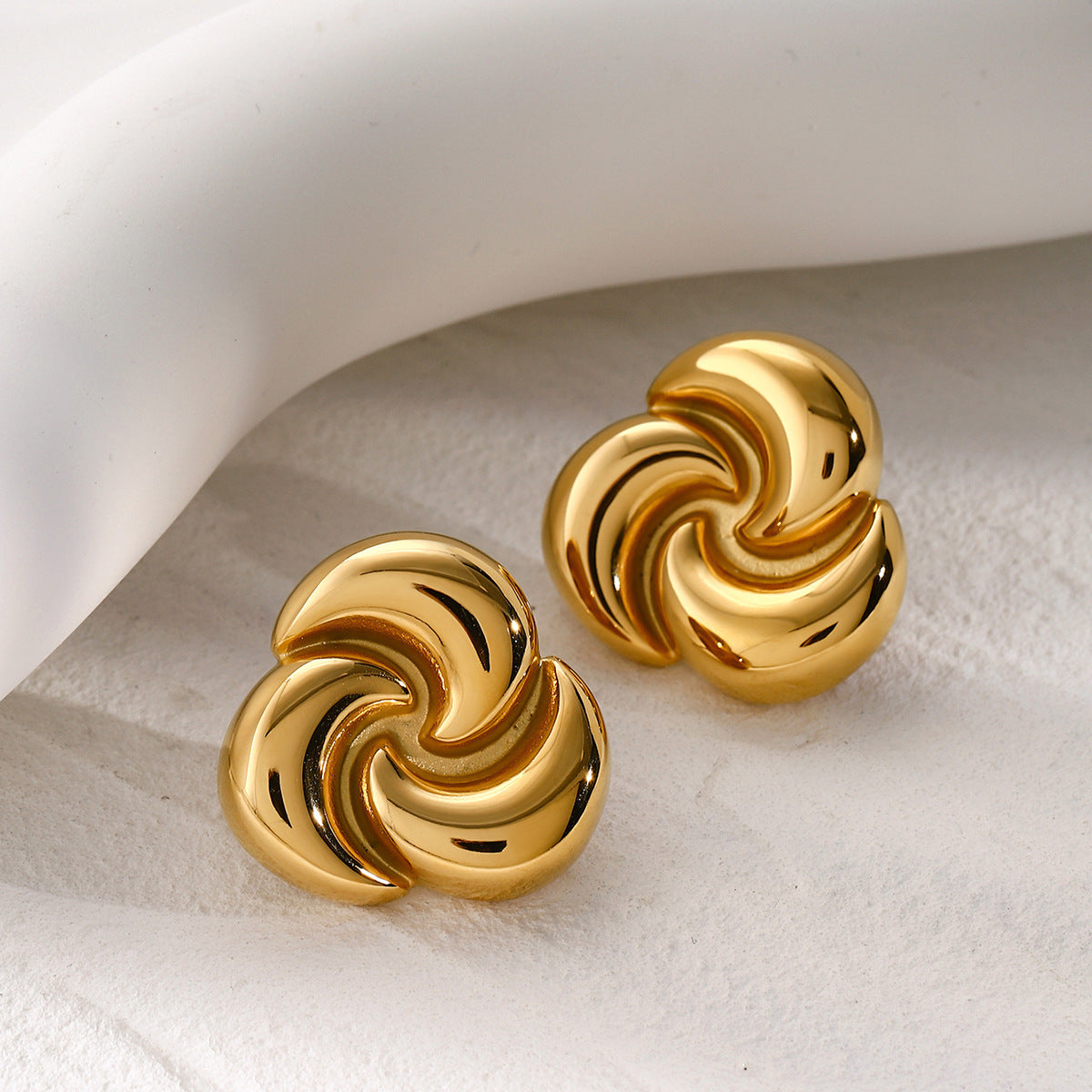 Solara Gold Wirbel Ohrringe