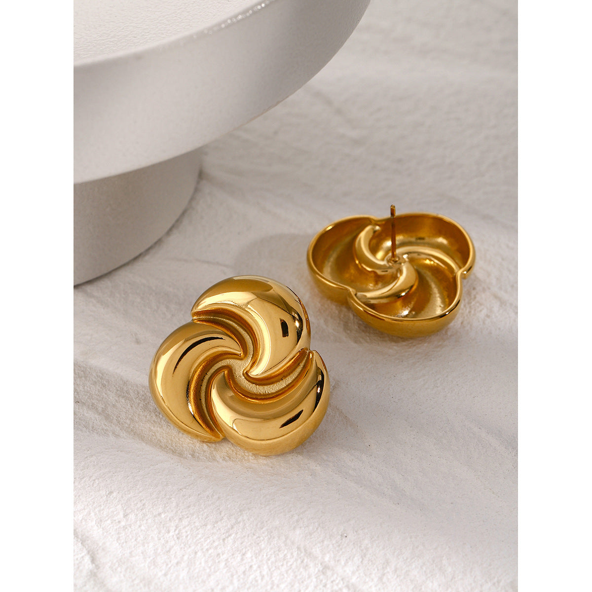 Solara Gold Wirbel Ohrringe