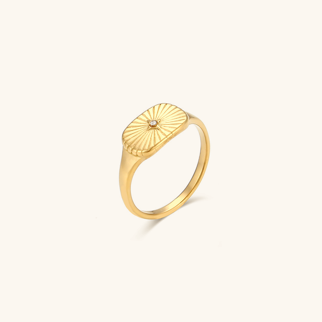 Solara Signet - Bague en Or Minimaliste