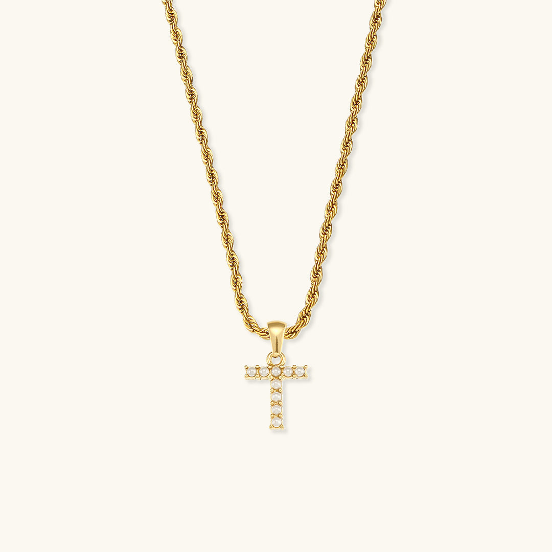 Collier Initial en Perle Aurora