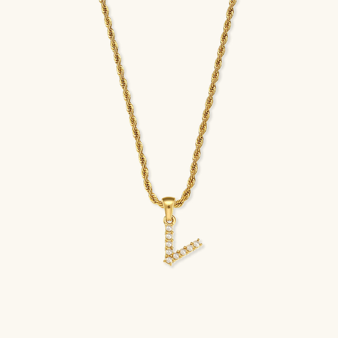 Collier Initial en Perle Aurora