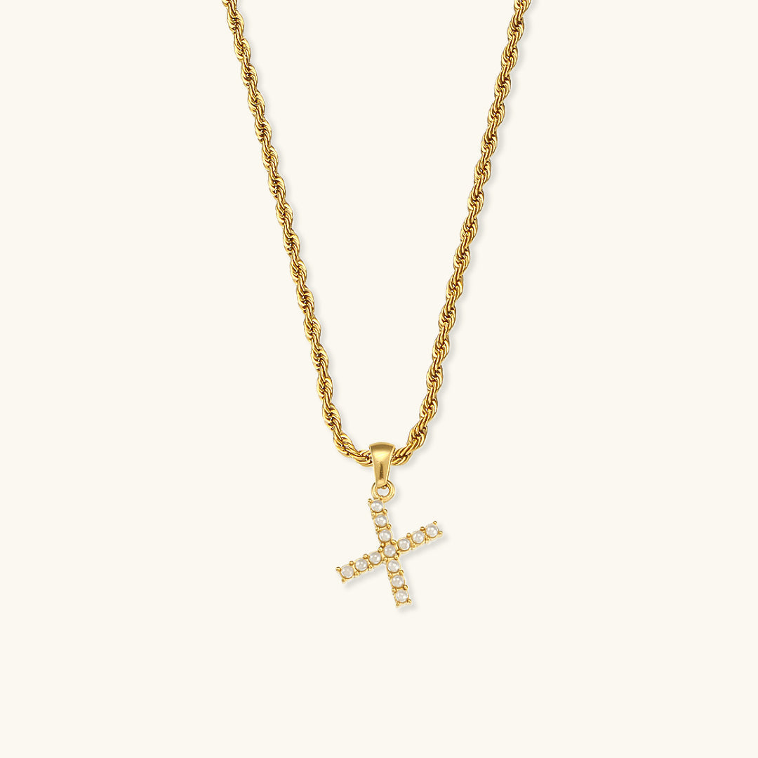 Collier Initial en Perle Aurora